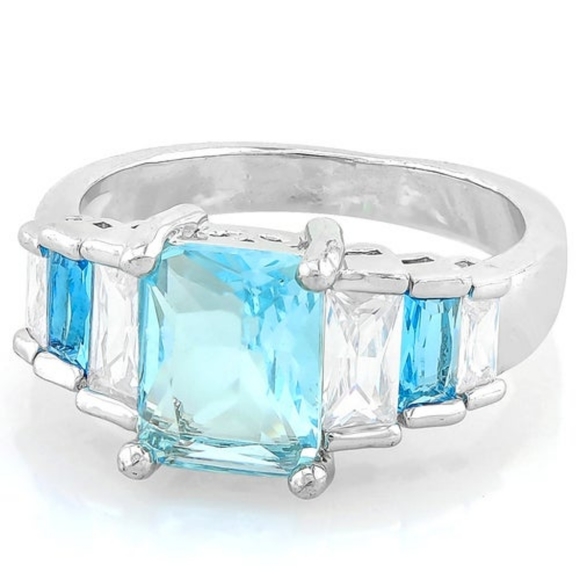 Blue & White Topaz 💙Ring - Picture 2 of 12